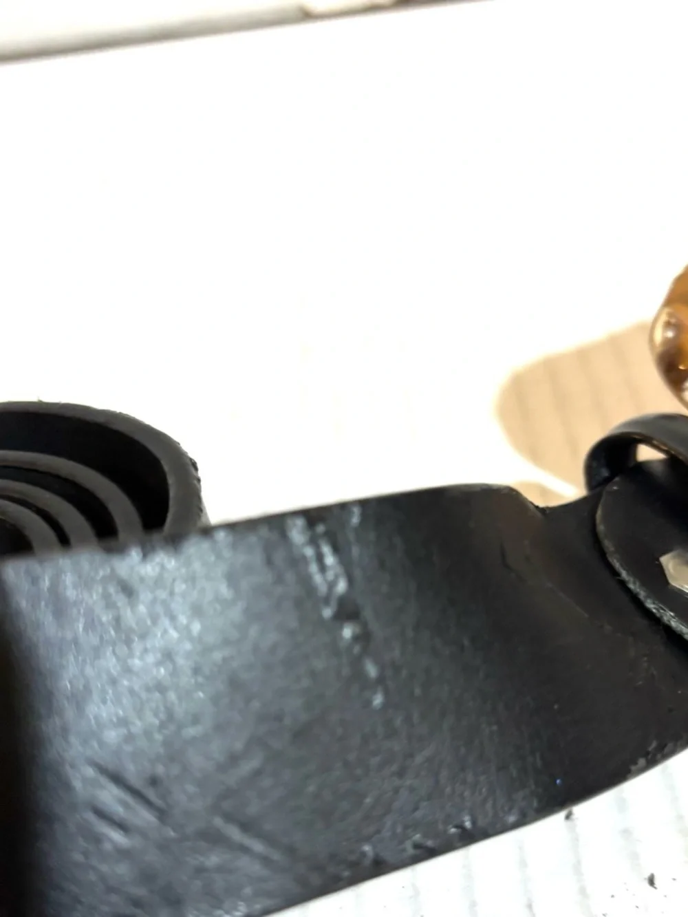 Agate Stone Statement Belt Buckle with Black Leather Strap